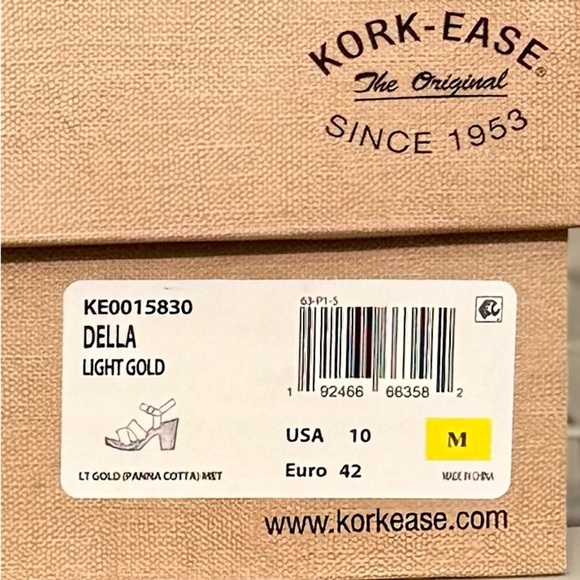 NIB‎ Kork-Ease Della Slingback Platform Sandal Light Gold Size 10 - Picture 2 of 14